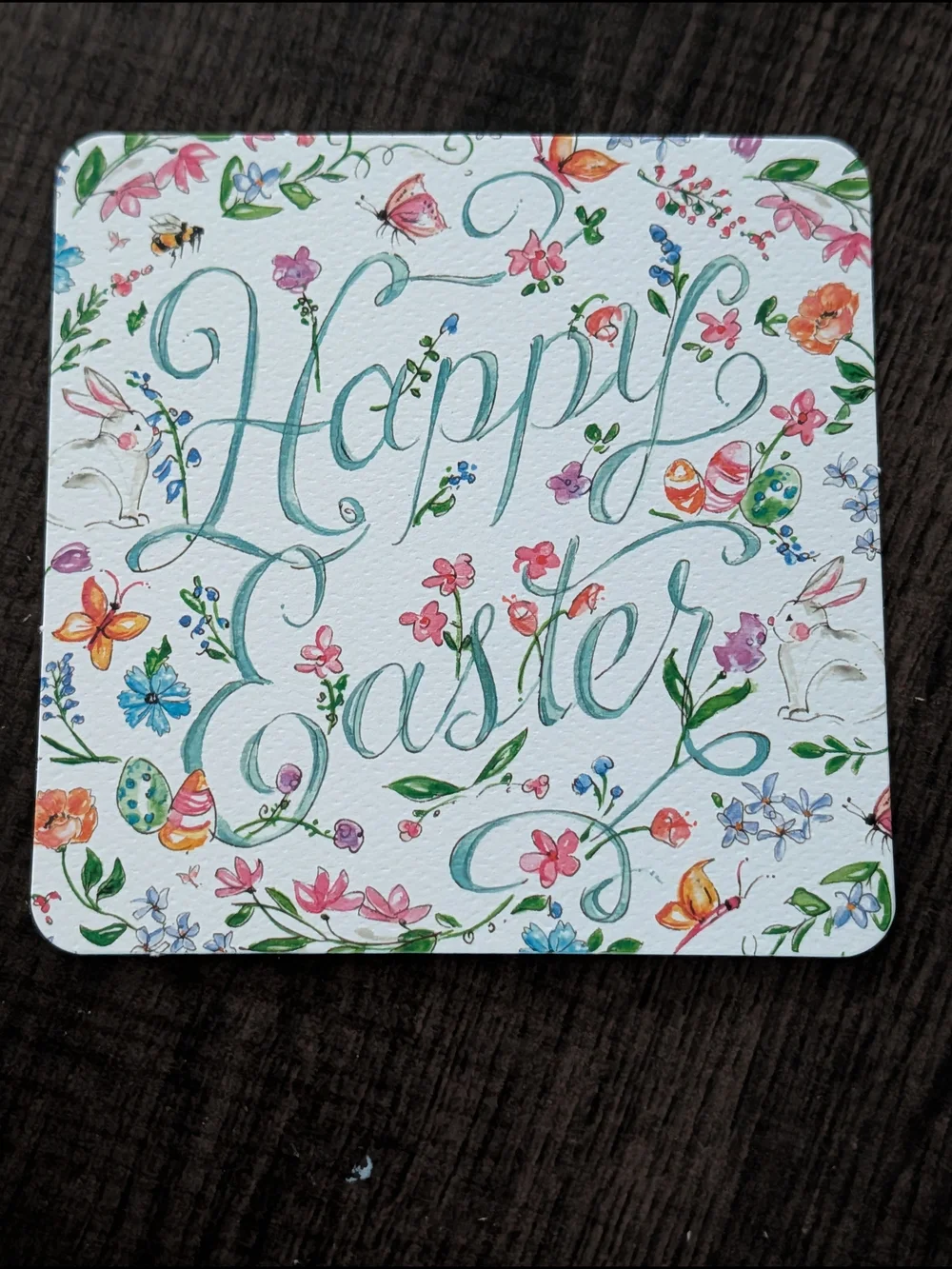 Happy Easter Floral Coaster Pack Set Of 25